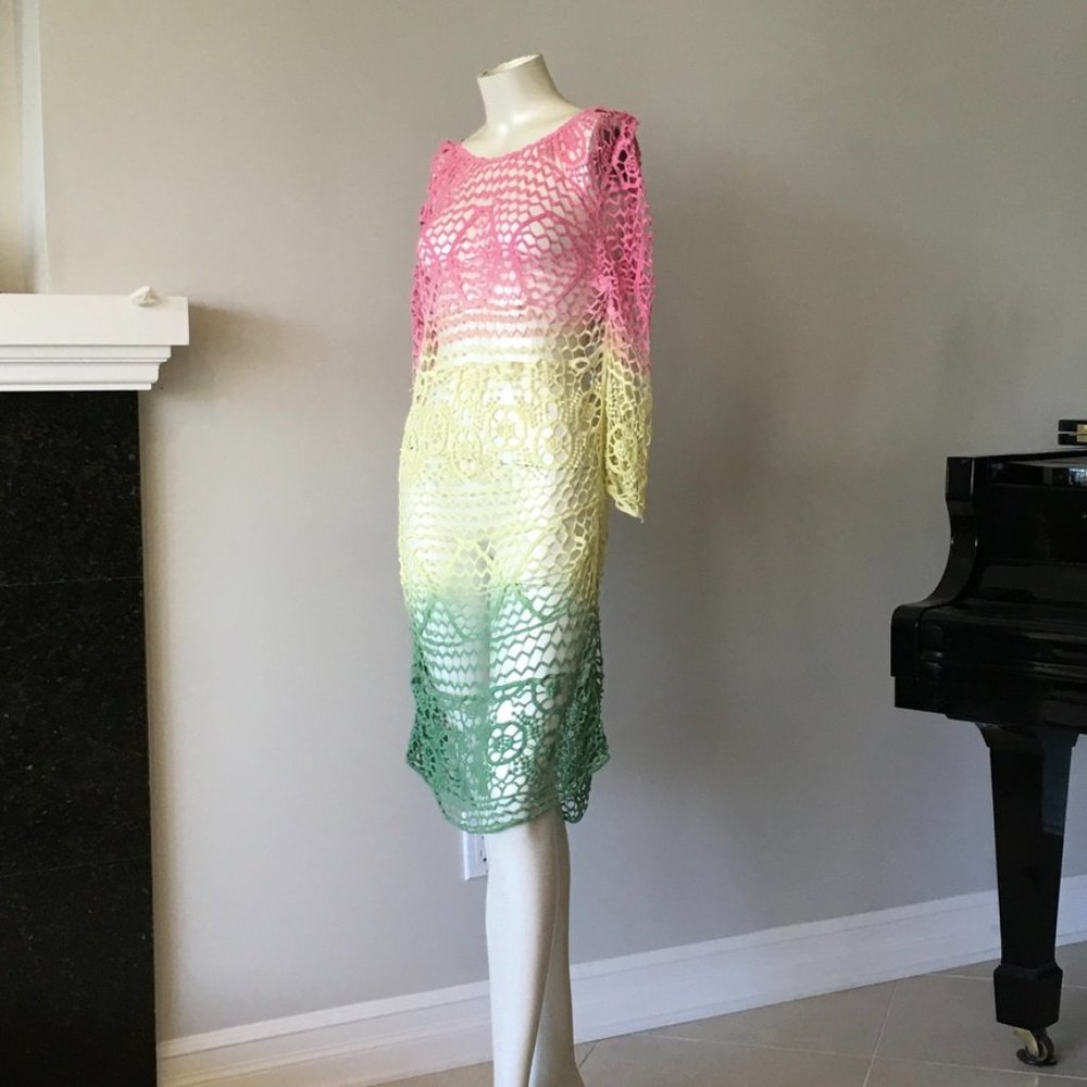 Elegant Multicolor Crochet Dress